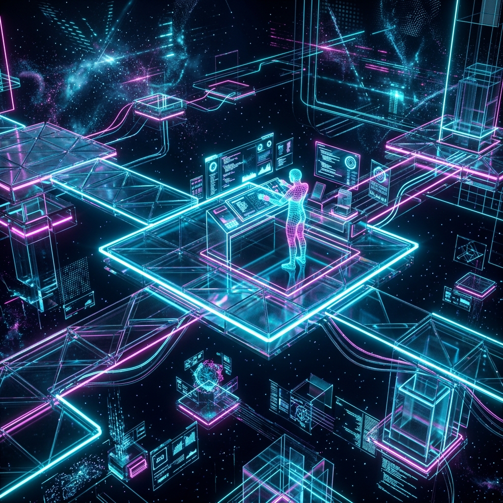 Neon VR Workspace Simulation